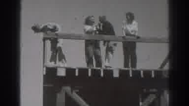 Sacramento California (1937): People Cooing Off Of Deck