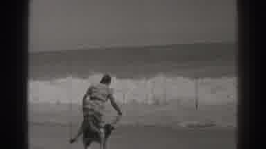 Santa Cruz California (1937): Woman On The Beat With Her Dog On A Leash As She