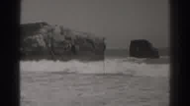 Santa Cruz California (1937): Two Rocks One Is Big And The Other Is Smaller And