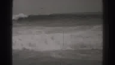 Santa Cruz California (1937): Waves In A Large Body Of Water Curling Over
