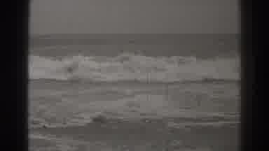 Santa Cruz California (1937): Waves Crash Onto The Shoreline Gently