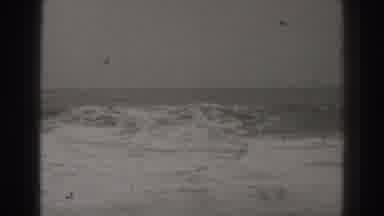 Santa Cruz California (1937): Tide Turns Into Curl With Foam Crashing Onto Shore