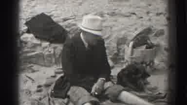 Santa Cruz California (1937): Mas Sat With Dog Woman Walking Dog And Children