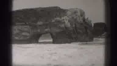 Santa Cruz California (1937): Woman And Dog Play In Sea Foam As Tide Travels