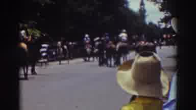 Truckee California (1937): Several People Gathered In A Wooded Place On Horseback
