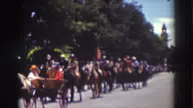 Truckee California (1937): A Parade Of Horseback Riders Passes On The Streets Of