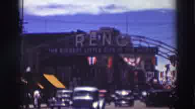 Truckee California (1937): Traveling Cars Buildings And The City Of Reno