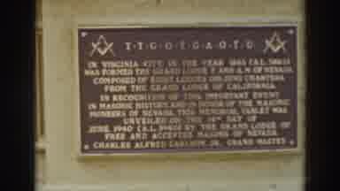 Truckee California (1937): A Memorial Plaque On The Side Of A Union Brewery