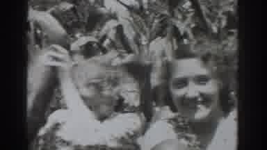 Vacaville California (1937): People Standing By Corn Plants On A Bright Sunny Day