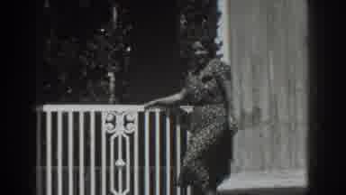 Vacaville California (1937): Woman Posing Next To Rail And Pillar