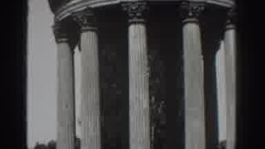 Vacaville California (1937): Stately Building Or Monument With Roman Style Columns