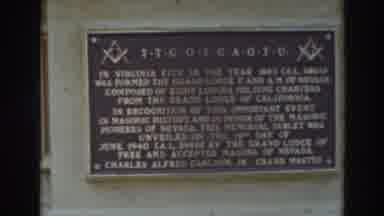 Virginia City California (1937): A Posted Sign Of A Lodge In The State Of