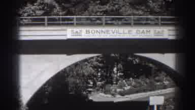 Bonneville Dam Oregon (1938): View Of White Bonneville Dam Entrance Sign And