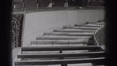 Bonneville Dam Oregon (1938): A Small Stream Is Flowing Through An Artificial