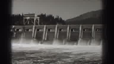 Bonneville Dam Oregon-1938: Water Cascading Over Spillways