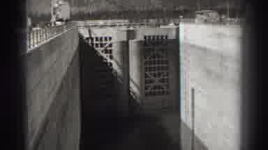 Bonneville Dam Oregon (1938): View Of Large Doors Inner Workings Of A Dam With