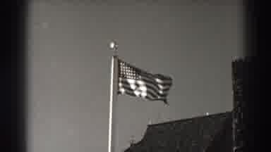 Bonneville Dam Oregon (1938): An American Flag Flies At Full Staff Above Some