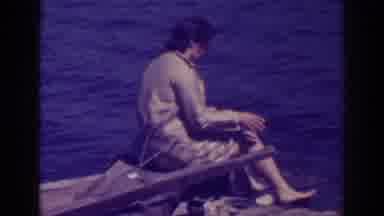 Bucks Lake California (1938): A Woman Is Watering Her Hand And Doing A Laundry