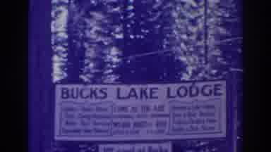 Bucks Lake California (1938): View Of White Bucks Lake Lodge Sign On A Clear Day