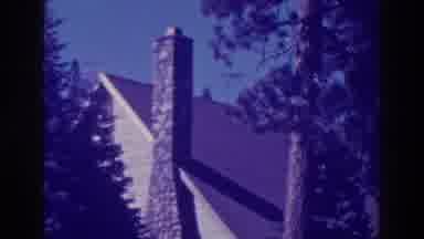 Bucks Lake California (1938): View Of Red And Yellow Brick Chimney And Woman
