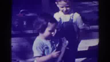 El Dorado City California (1938): Little Girl Showing Of A Fish To Her Brother In