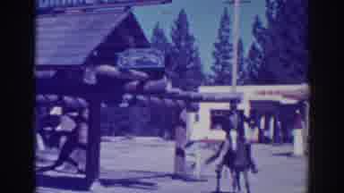 El Dorado City California (1938): Excited Man Rides A Horse While Holding His Hat