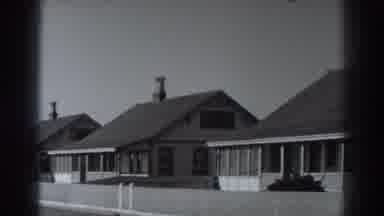 Fort Ross California (1938): Houses Porches Trees Fence Bush Door Windows Chimney