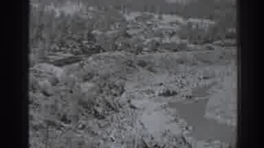 Oroville California (1938): Black And White Movie Of Freight Train Traveling Into