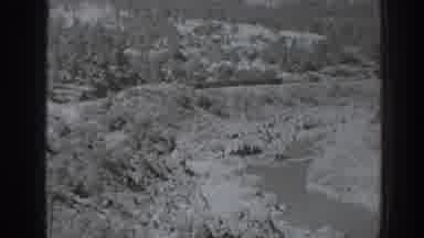 Oroville California (1938): View Of Rocks Trees And Flowing River On A Sunny Day