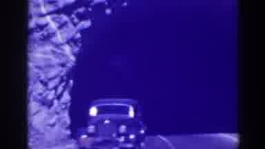 Oroville California (1938): Lady Walking A Dog Towards Car In Tunnel Into Oncoming