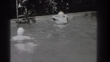 Southhampton New York (1937): Child Swim Pool Water Parents Black And White