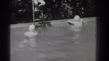 Southhampton New York (1937): Two Swimmers In Swim Caps Chat With Lifeguard