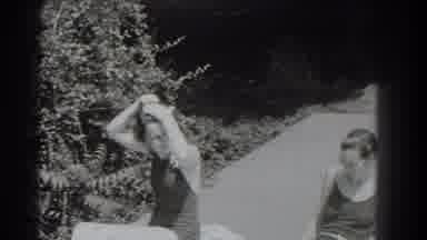 Southhampton New York (1937): Sunbathing Mother Watching Over The Kids At Swimming