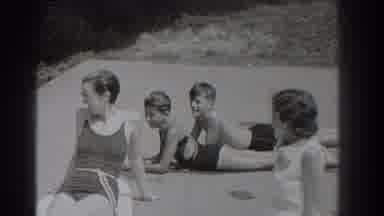 Southhampton New York (1937): Two Women And Two Children In Bathing Suits Laugh