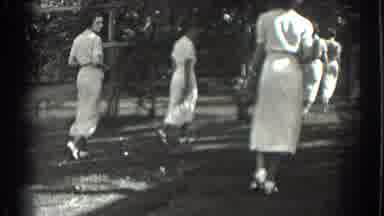 Southhampton New York (1937): Woman Wearing White Dresses Walk To Parked Grey Car