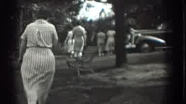Southhampton New York (1937): Group Of Women Walking Towards Parked Car
