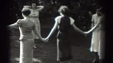 Southhampton New York (1937): Women Giving Hands In A Backyard And Having Fun