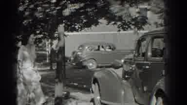 Southhampton New York (1937): Person Waiting While Someone Drives Vintage New York