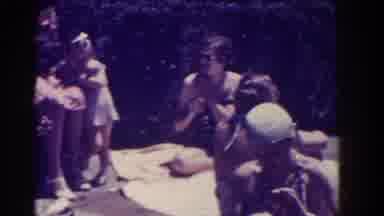 Southhampton New York (1937): Retro Sun Bathers Socializing Around A Swimming Pool