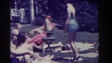Southhampton New York (1937): Outdoor Picnic In Backyard With Family And Child