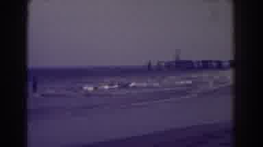 Atlantic City New Jersey (1938): Person Running Toward Surf Waves At Beach On A