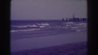 Atlantic City New Jersey (1938): Ocean Waves Crashing On The Beach And People