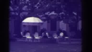 Atlantic City New Jersey (1938): View Of White Building Awning And Patio Furniture