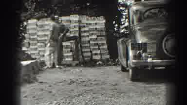 Cumberland Maryland (1938): Men Talking Near Large Quantity Of Supplies On Work