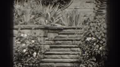 Cumberland Maryland (1938): Black And White Footage Of Garden With Rock Walls