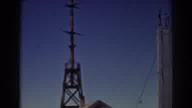 Mount Washington New Hampshire (1938): Sea Sky Blue House Sign Tower Wires Fence