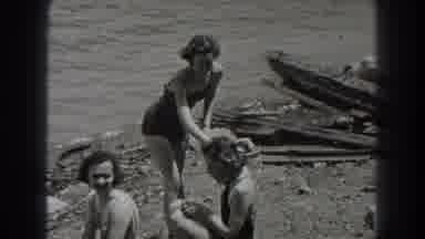 New Jersey (1938): Women Enjoying Sunny Day At There Local Lake