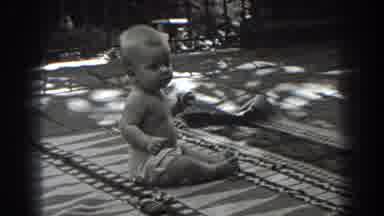 New Jersey (1938): Infant Baby Sitting On A Blanket Outside Looking For Familiar