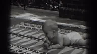 New Jersey (1938): Little Baby Playing With Toy In House Old Video Black And White
