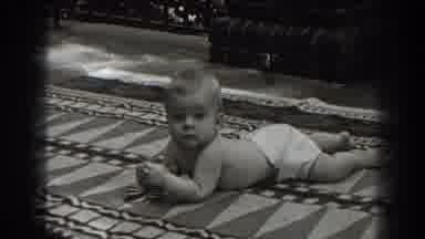 New Jersey (1938): Old Time Black And White Film With A Baby On Rug Crawling